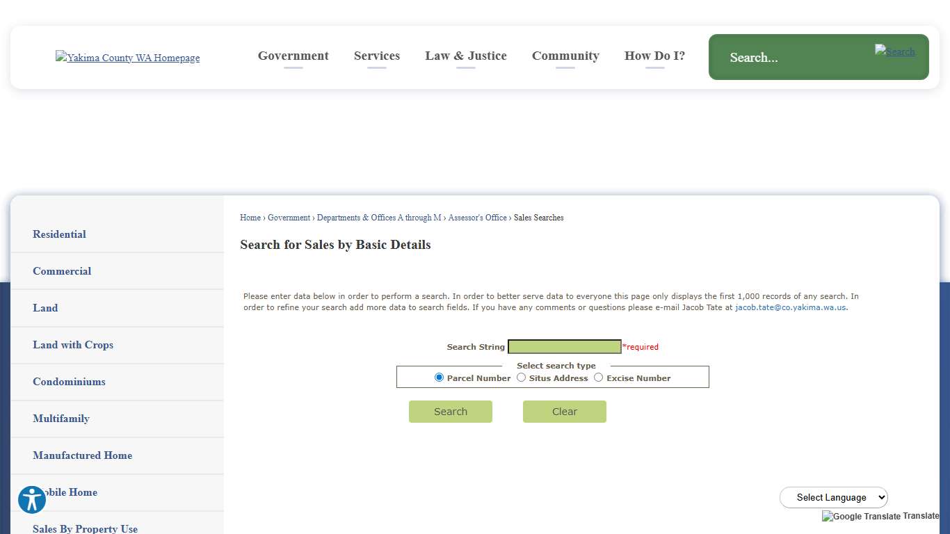 Sales Searches Yakima County, WA